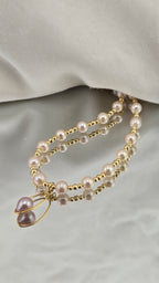 Collier en perles de culture poudrée