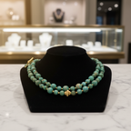 Collier en perles de turquoise africaine et vermeil
