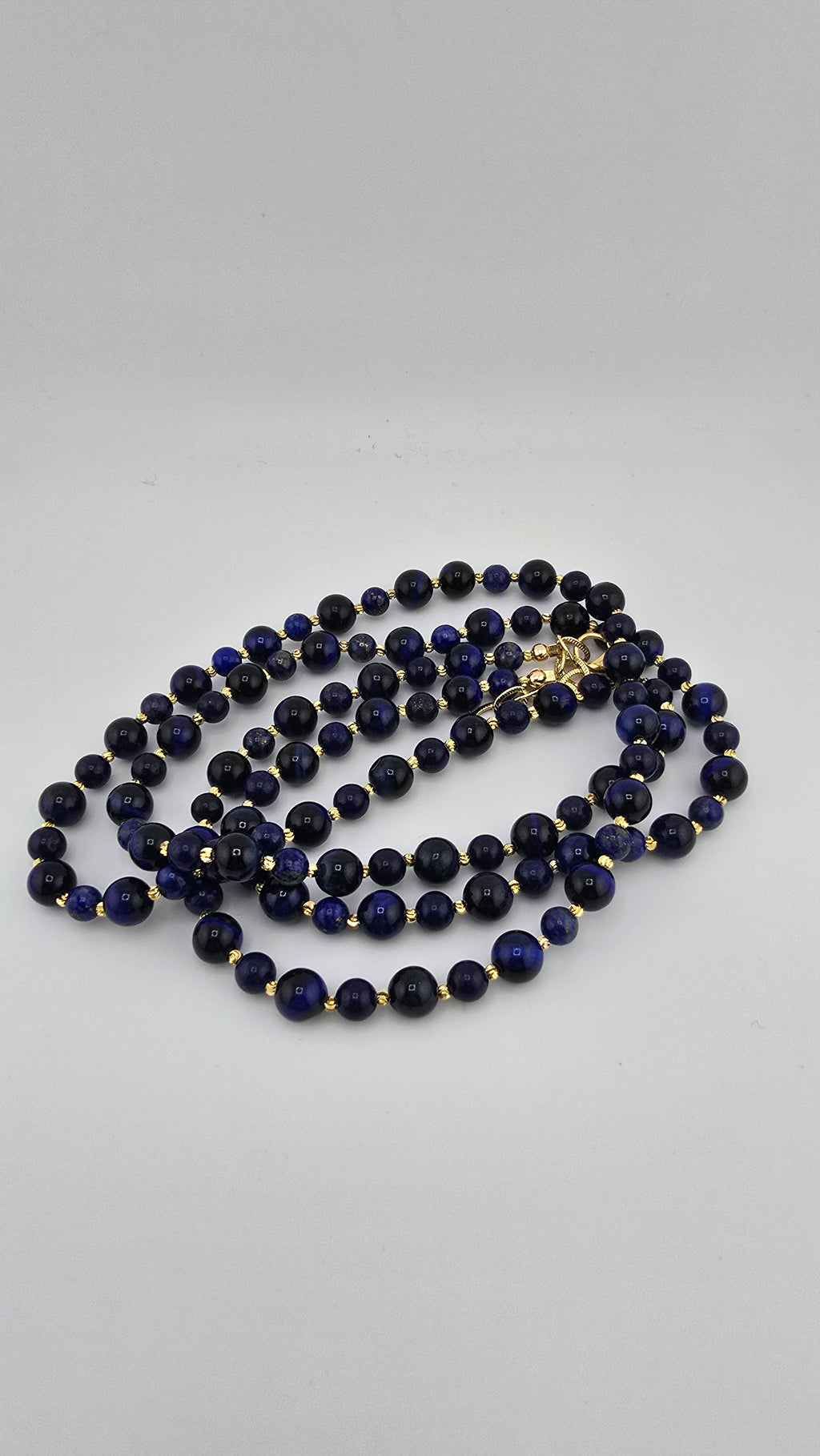 Collier double rangs en Lapis-lazuli et plaqué or