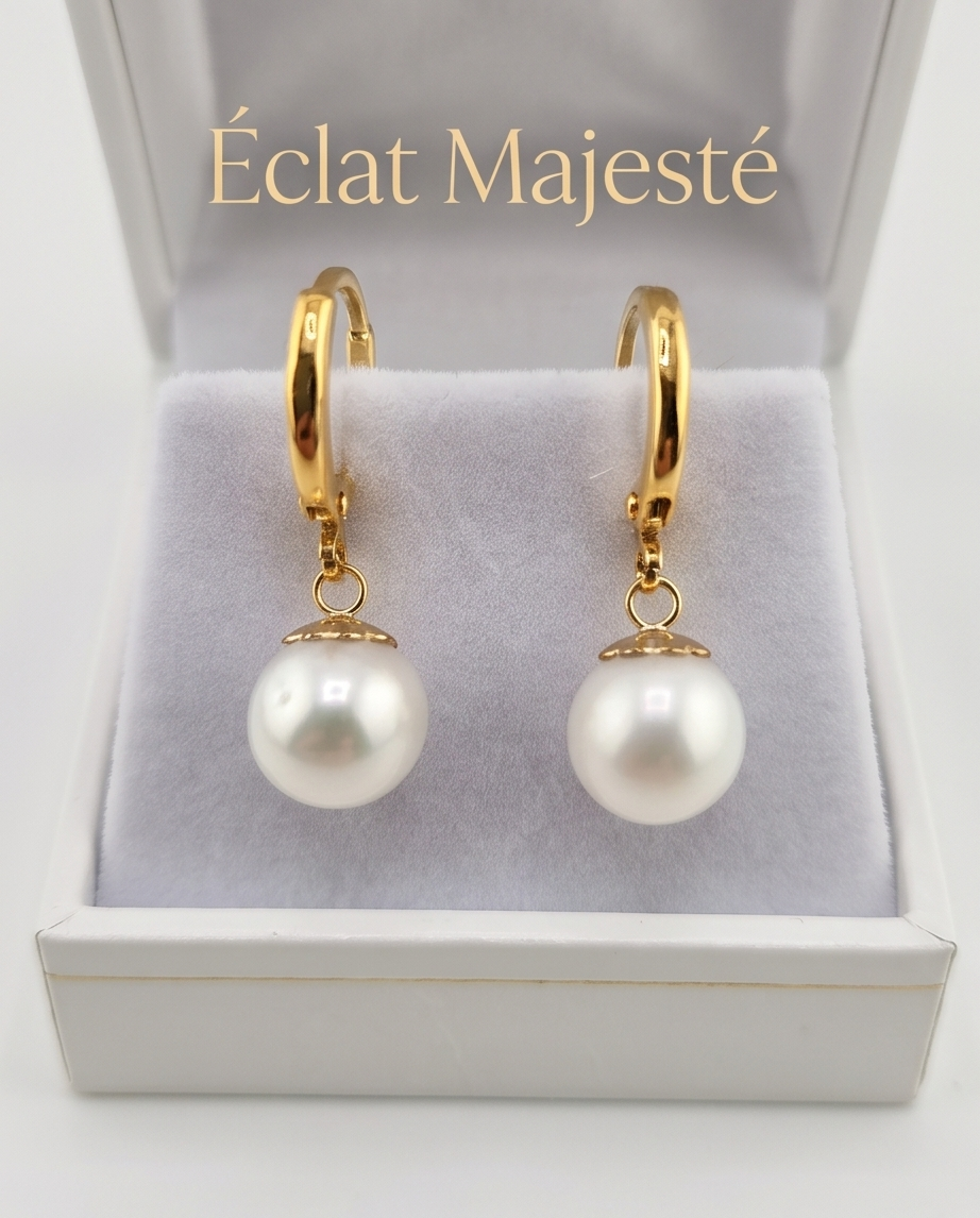 Boucles d’oreilles  perles de culture et or - Éclat Majesté
