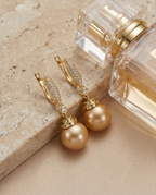 Boucles d oreilles avec perles de culture Édison couleur jaune or