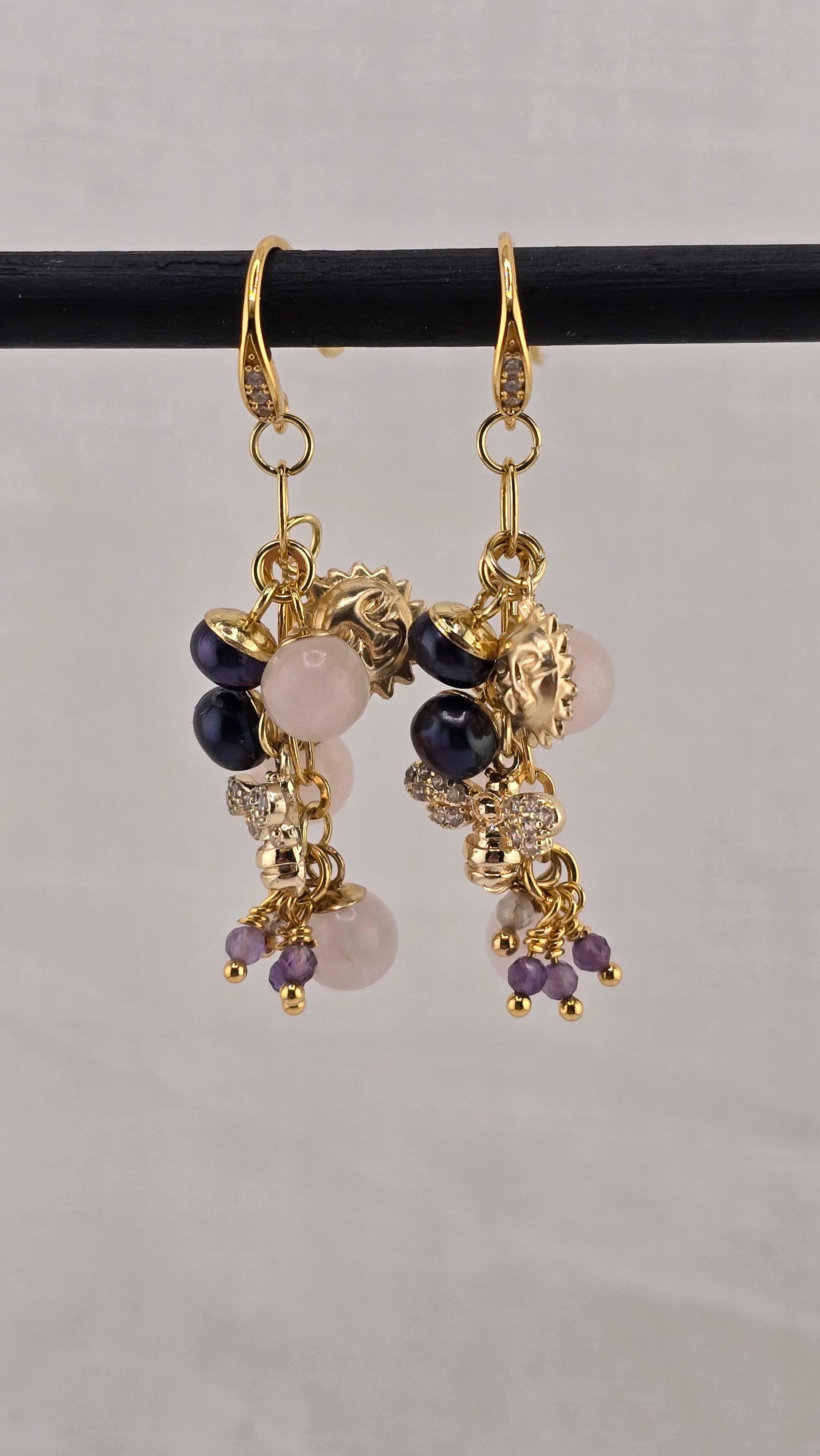 Boucles d 'oreilles en plaqué or 24k