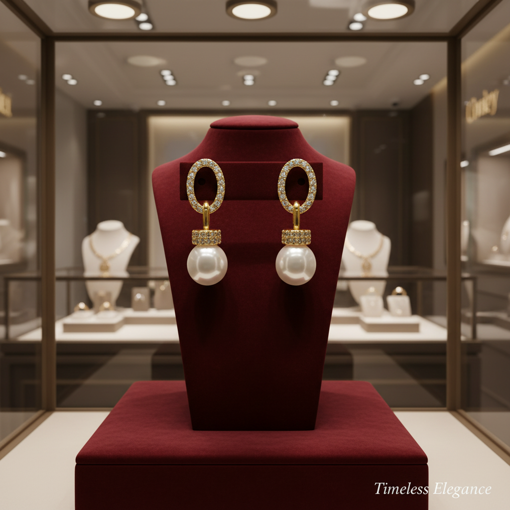 Boucles d oreilles en plaqué or 18K et strass