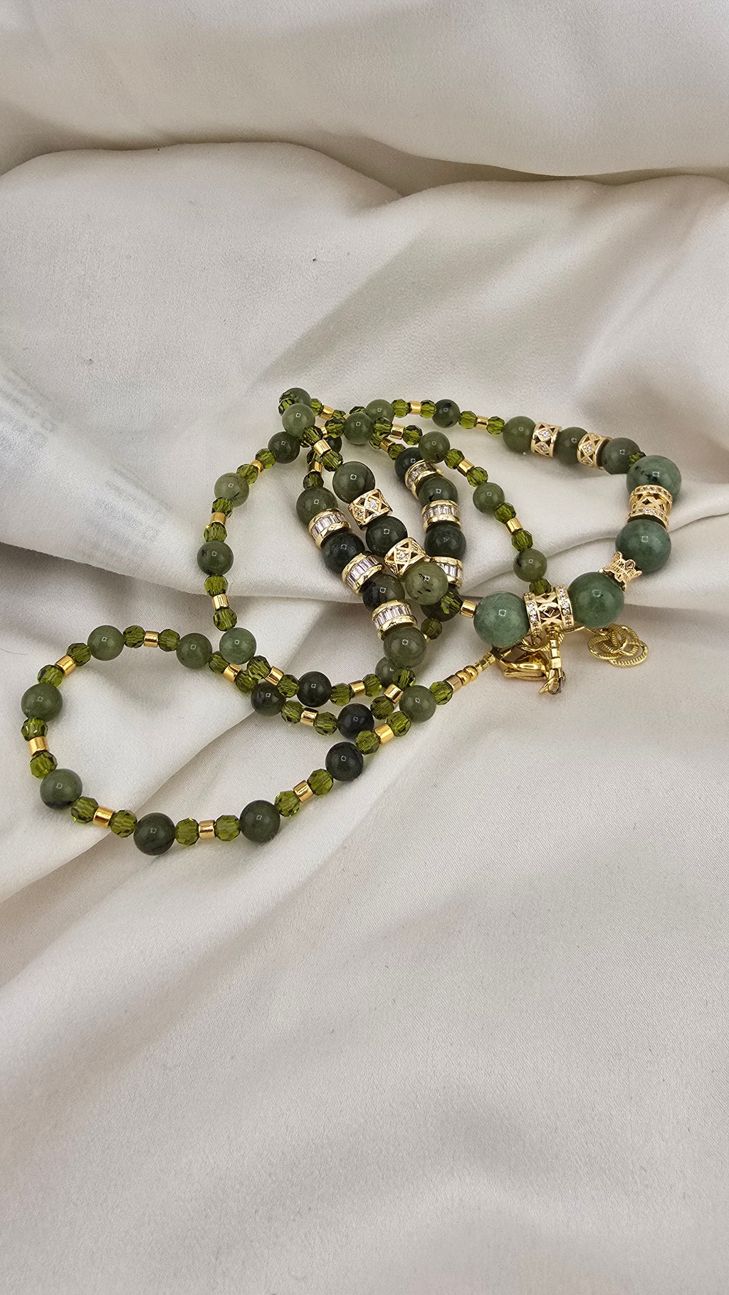 Sautoir en Jade vert