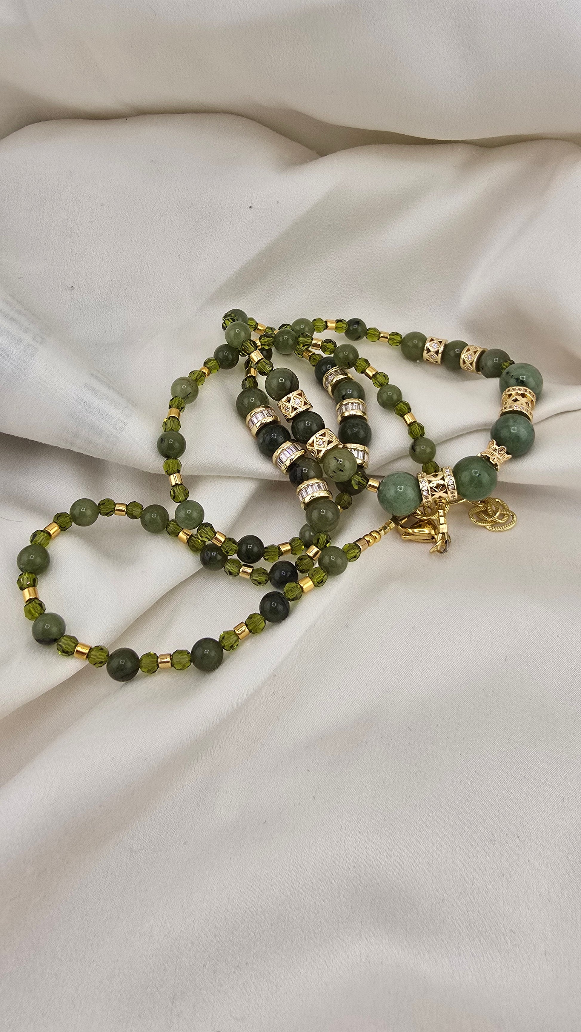 Sautoir en Jade vert