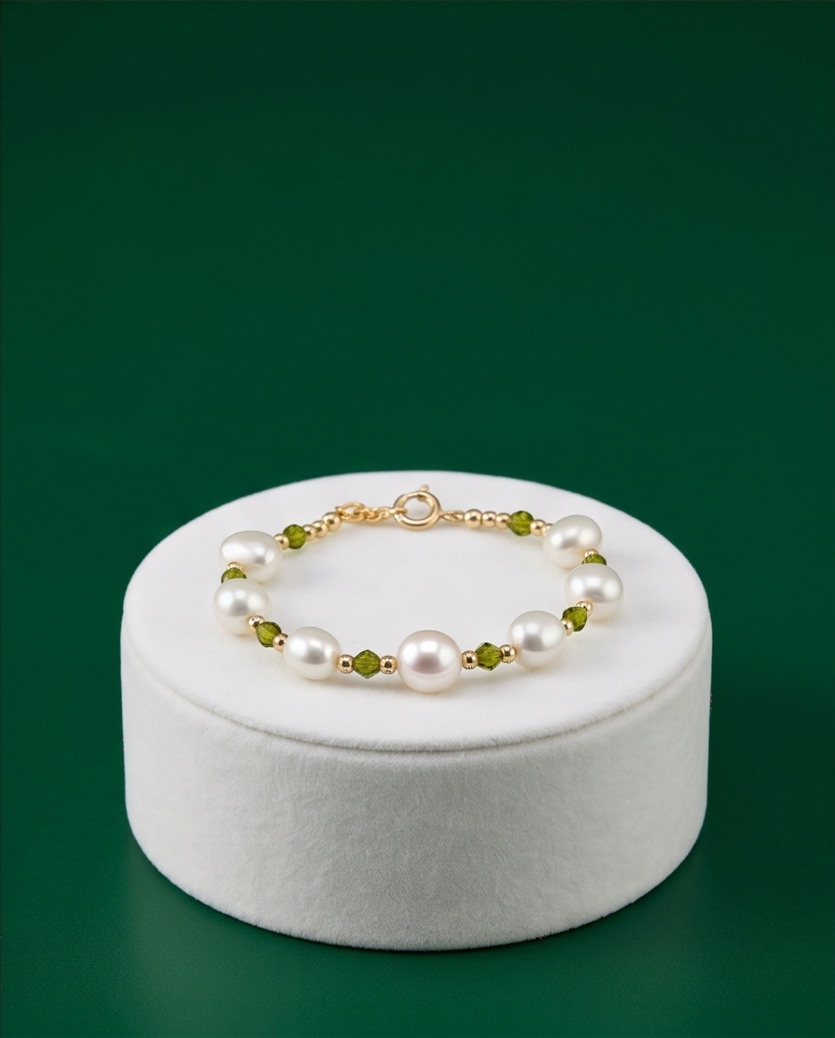 bracelet en plaqué or et perles de culture blanches baroques - vue 7