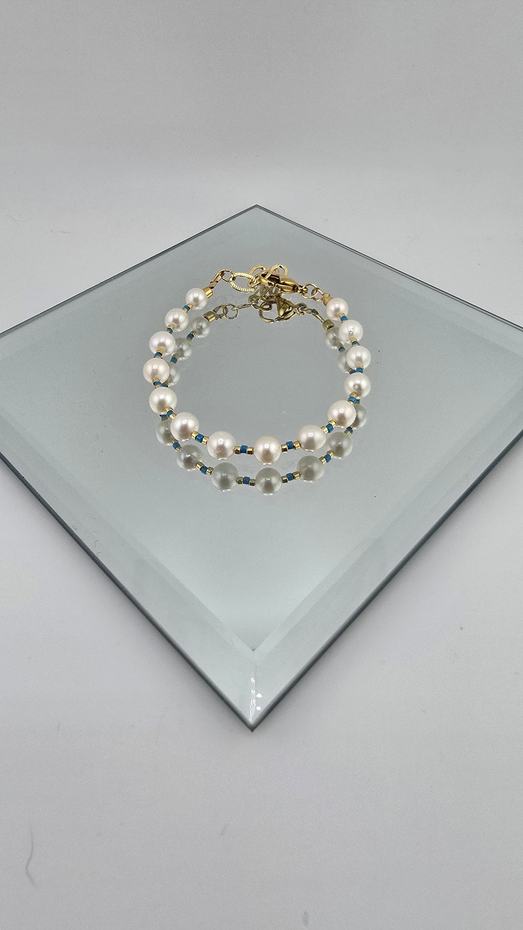 Bracelet en perles de culture blanches