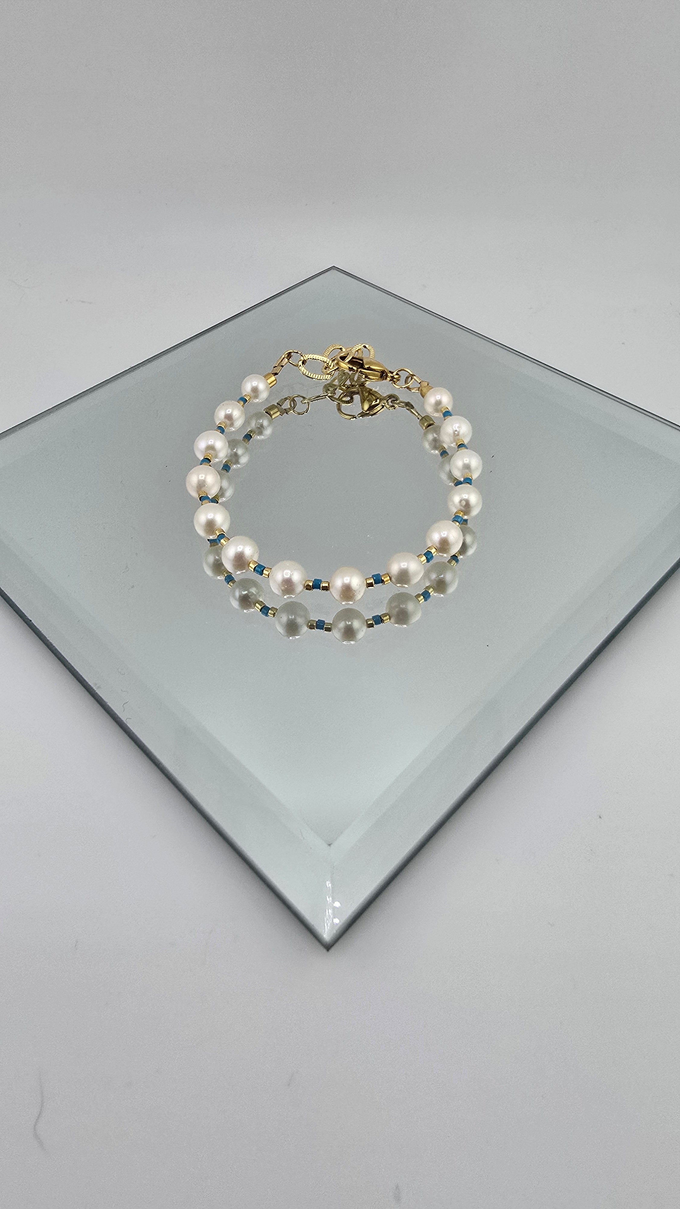 Bracelet en perles de culture blanches