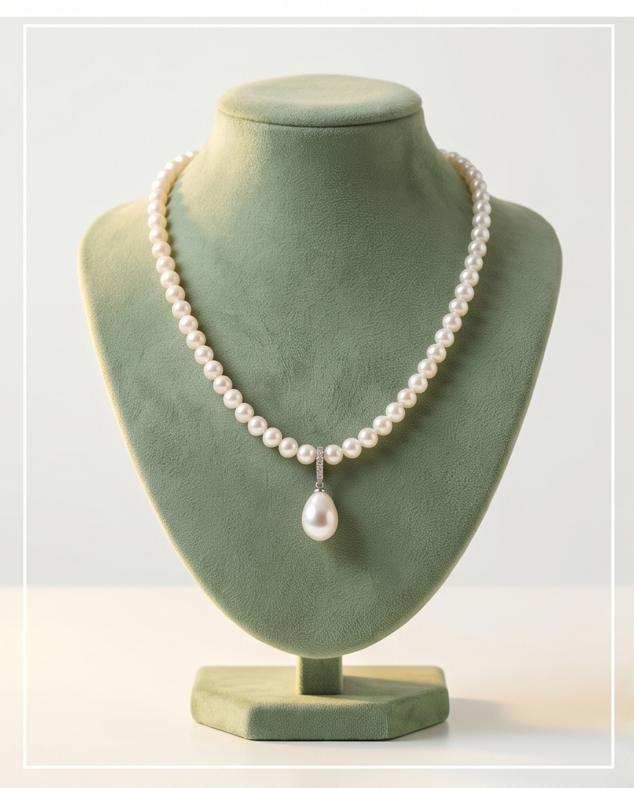collier en argent 925 avec perles de culture blanches rondes - vue 10