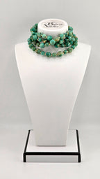 Collier en perles de turquoise africaine et vermeil