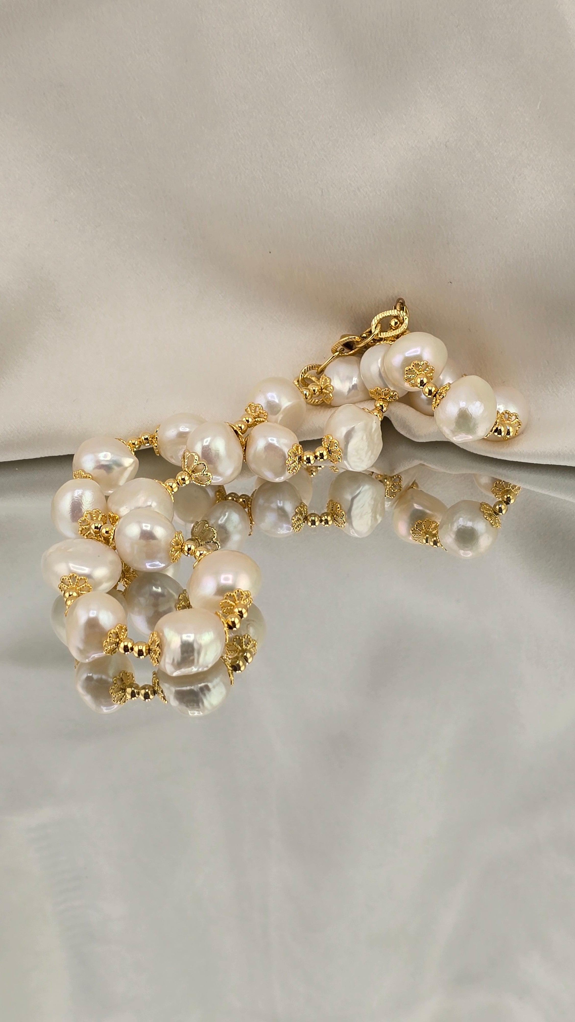 Collier en perles de culture baroque