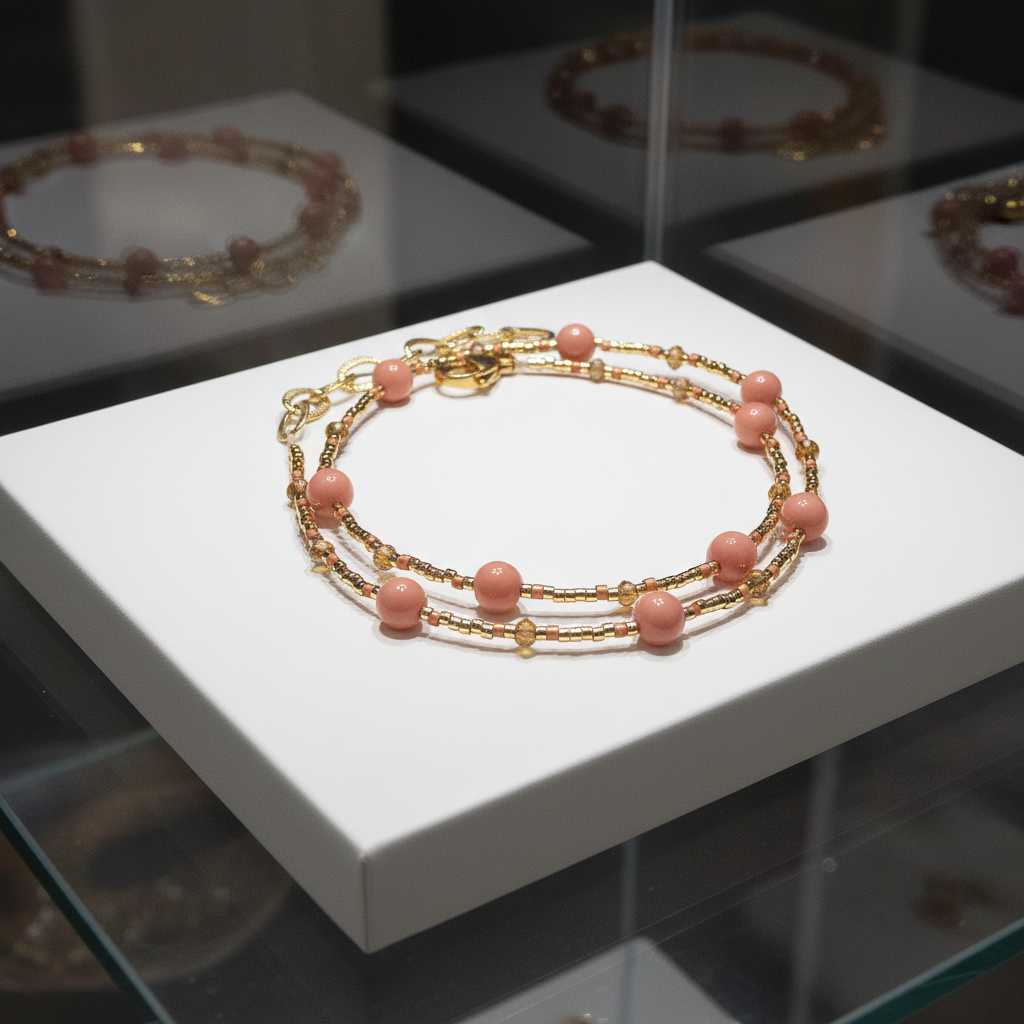 Collier en perles or