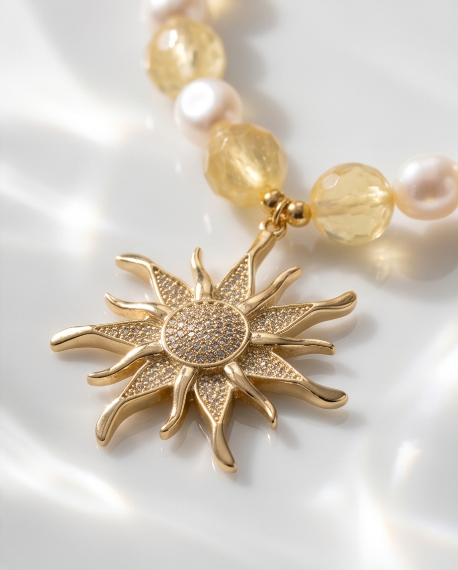 Collier Soleil de Printemps en Citrine