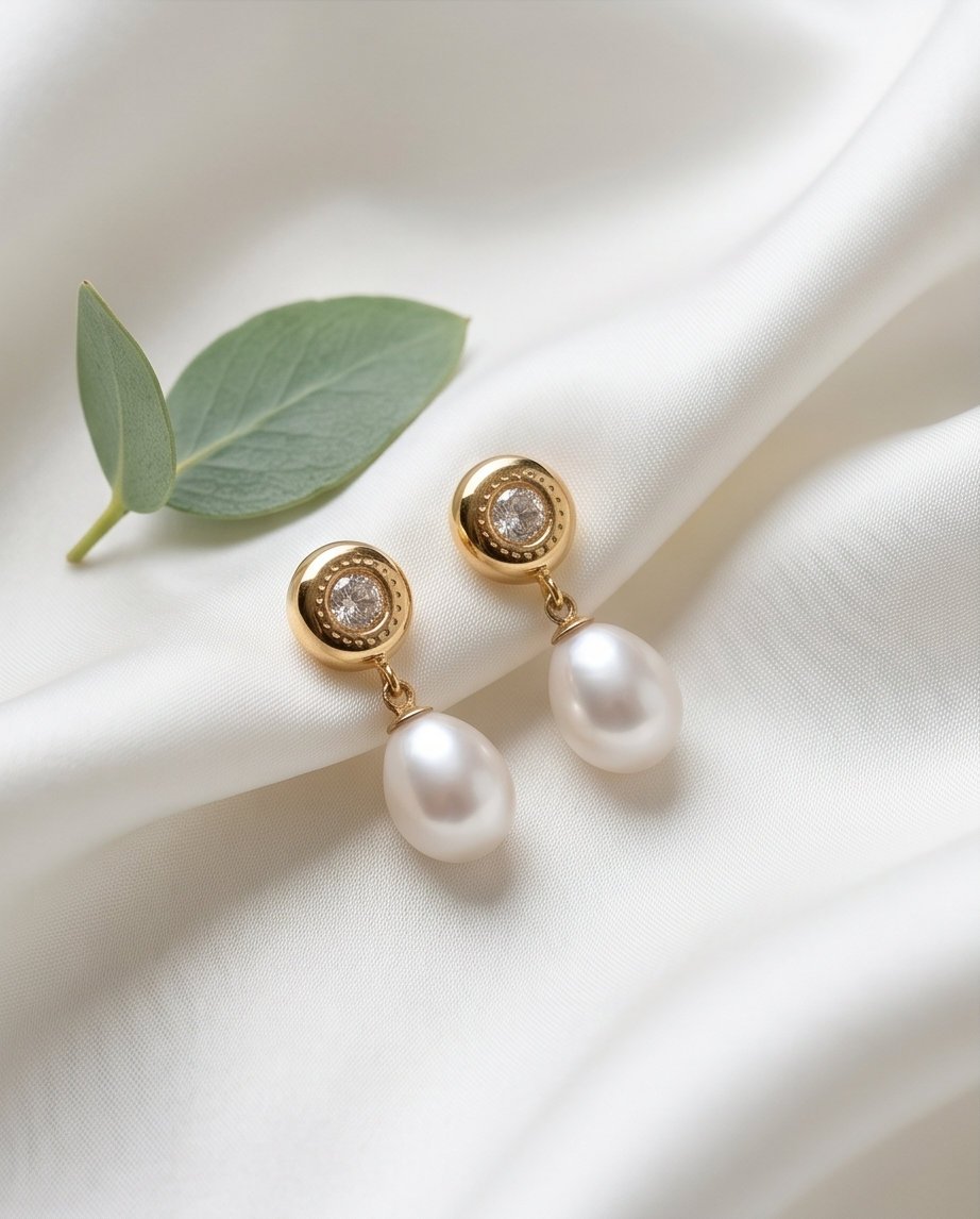 Boucles d’oreilles clous avec zircon
