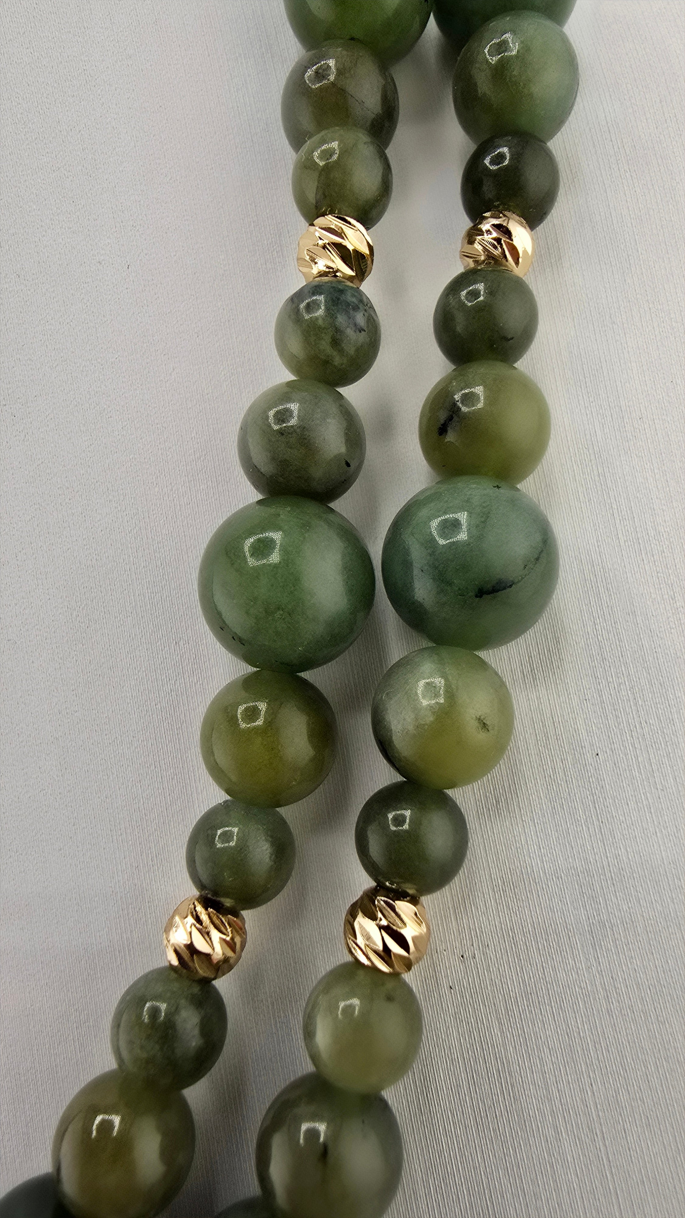 Collier deux rangs en Agate vert