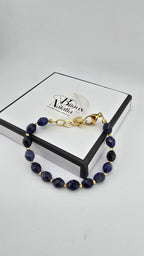 Bracelet en Lapis-Lazuli ovale facetté