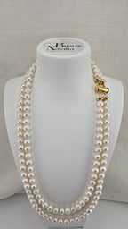 Collier deux rangs de perles de culture