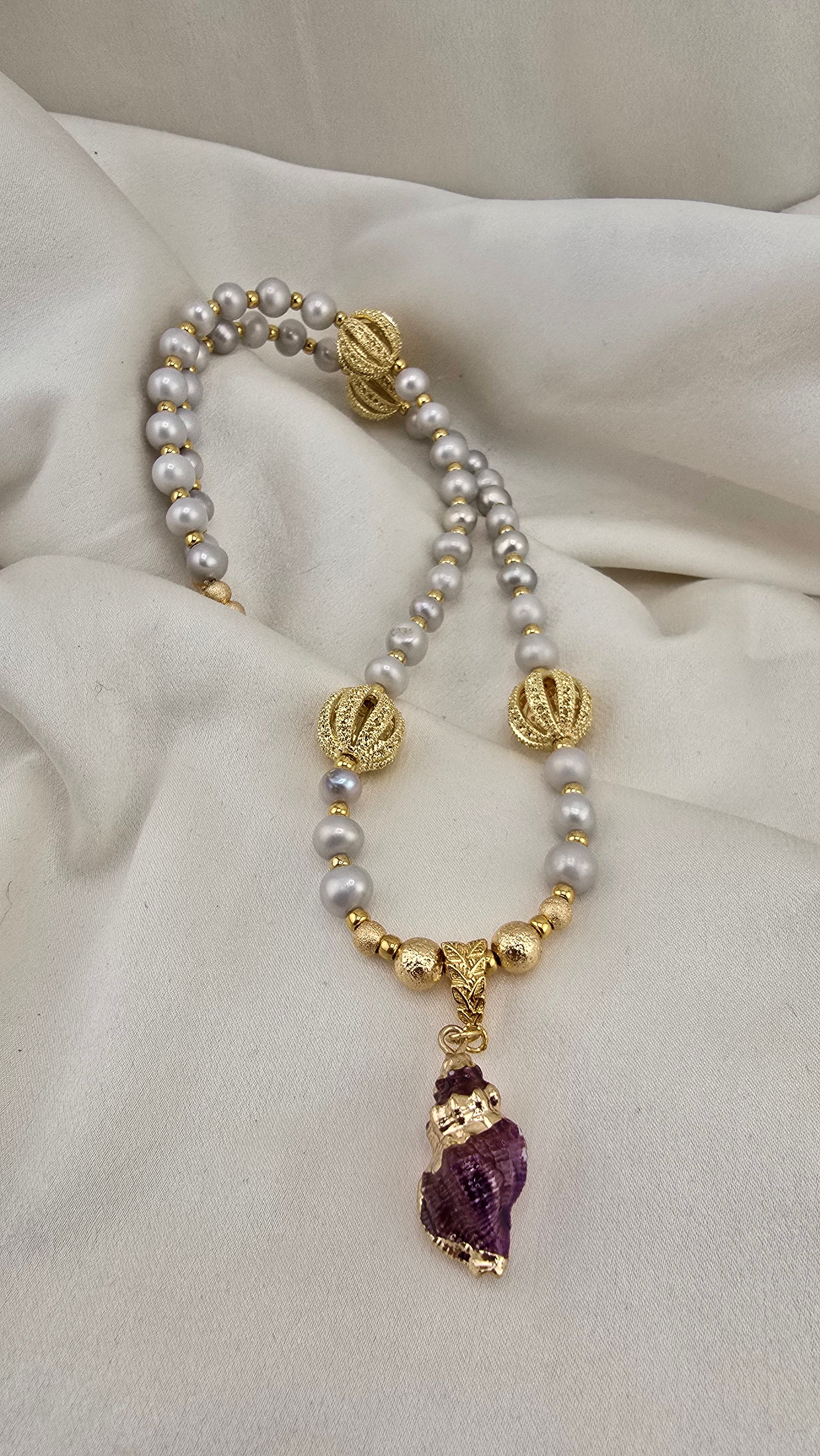 Collier en Perles de culture grises