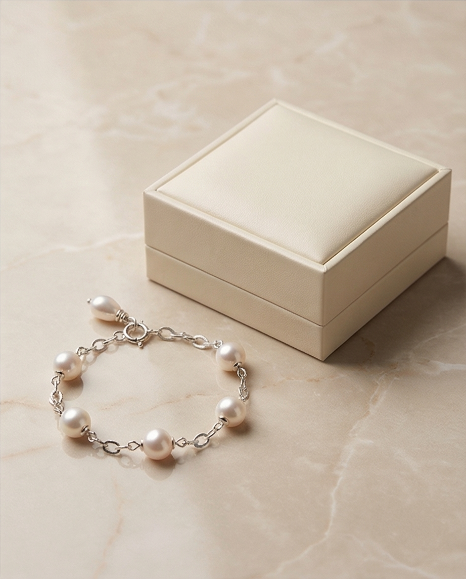 Bracelet argent et perles de culture