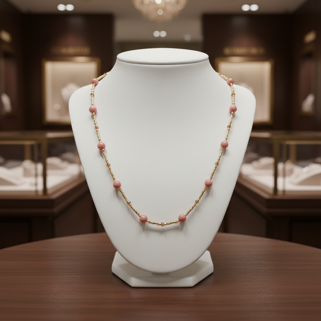 Collier en perles or