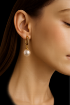 Boucles d’oreilles en vermeil et perles de culture blanche