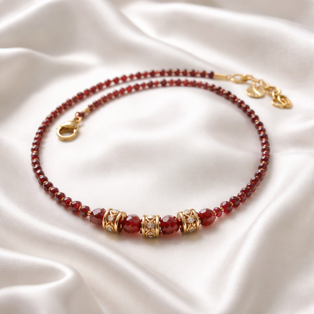 Collier en rouge et or