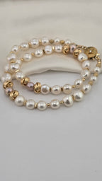 Collier perles de culture baroque et touches rosées