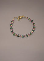 Bracelet en Topaze rose et Emeraude Myammar