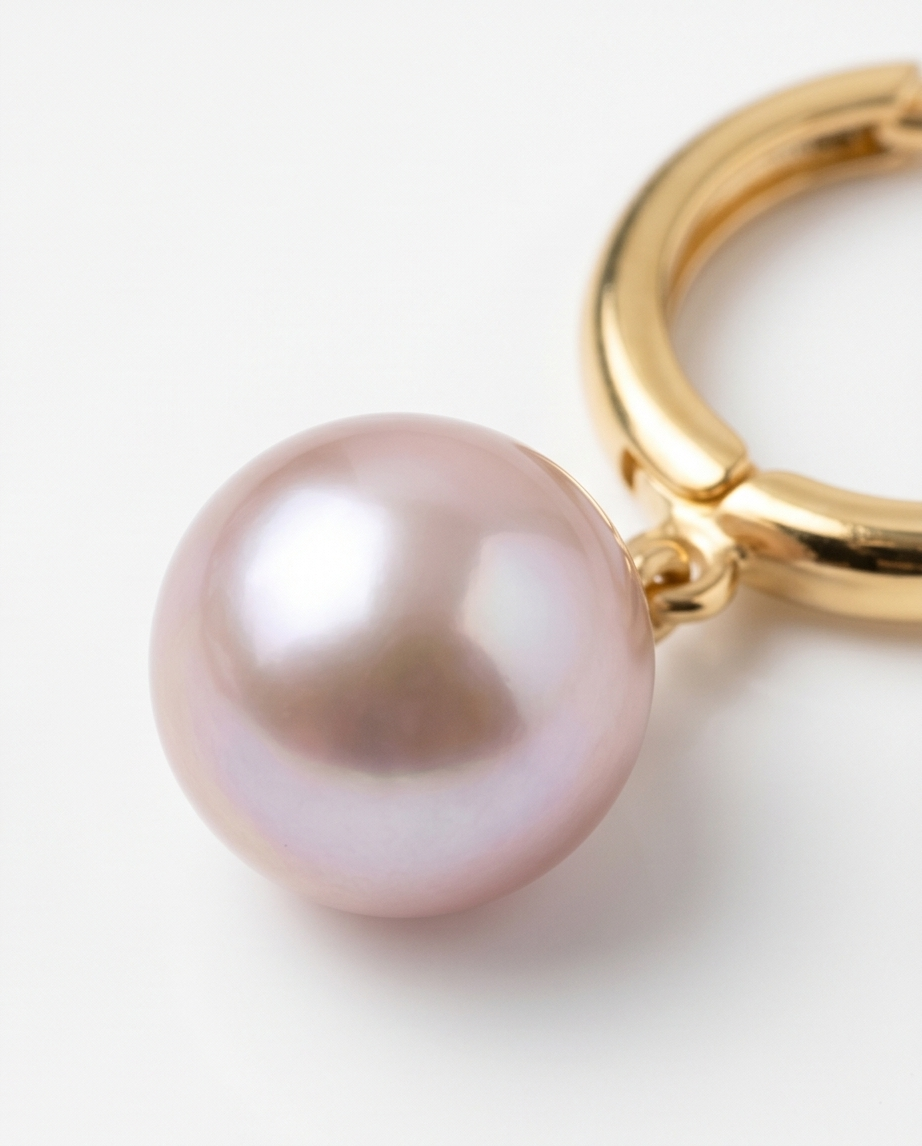 Boucles d’oreilles avec perles de culture rose