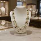 Collier triple rangs avec perles de culture irrégulières