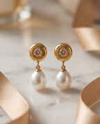 Boucles d’oreilles clous avec zircon
