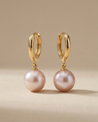 Boucles d’oreilles avec perles de culture rose