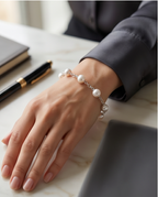 Bracelet argent et perles de culture