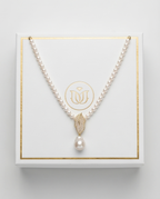 Collier or  perles de culture - Lumière nacrée