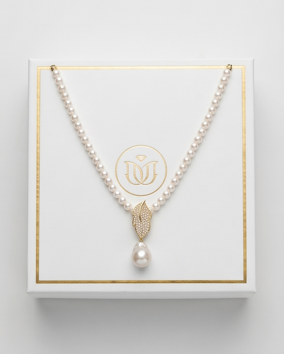 Collier or  perles de culture - Lumière nacrée