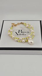 Bracelet deux brins avec perles de culture