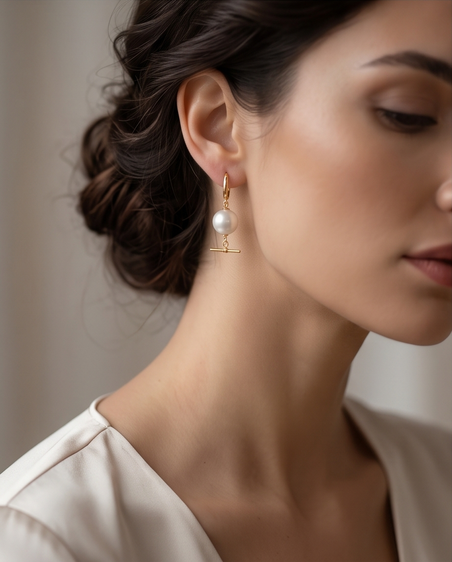Boucles d'oreilles or 24k et perles de culture - Eclat Moderne
