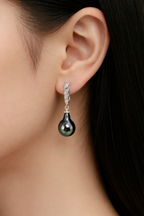 Boucles d oreilles- Goutte noire