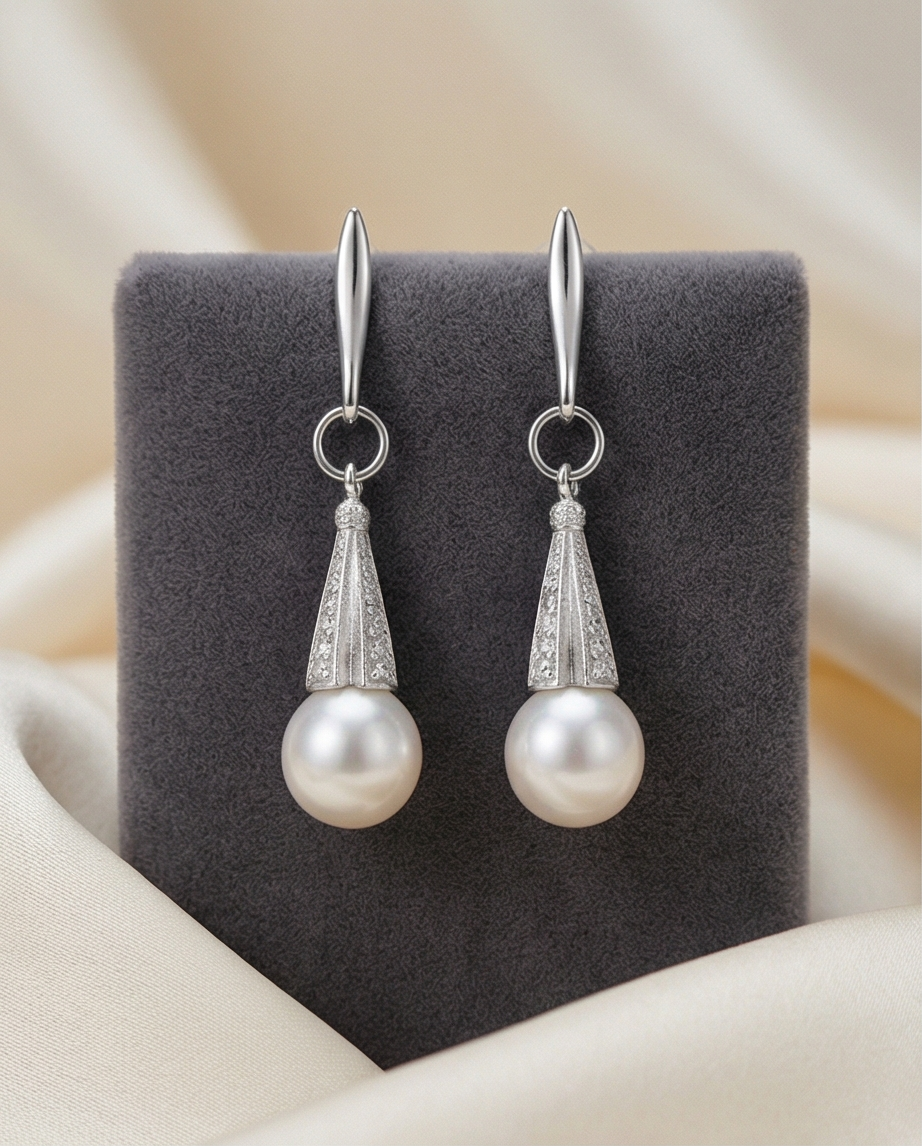 Boucles d’oreilles en argent et perles de culture