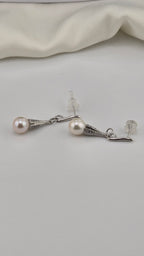 Boucles d’oreilles en argent et perles de culture
