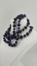 Collier double rangs en Lapis-lazuli et plaqué or