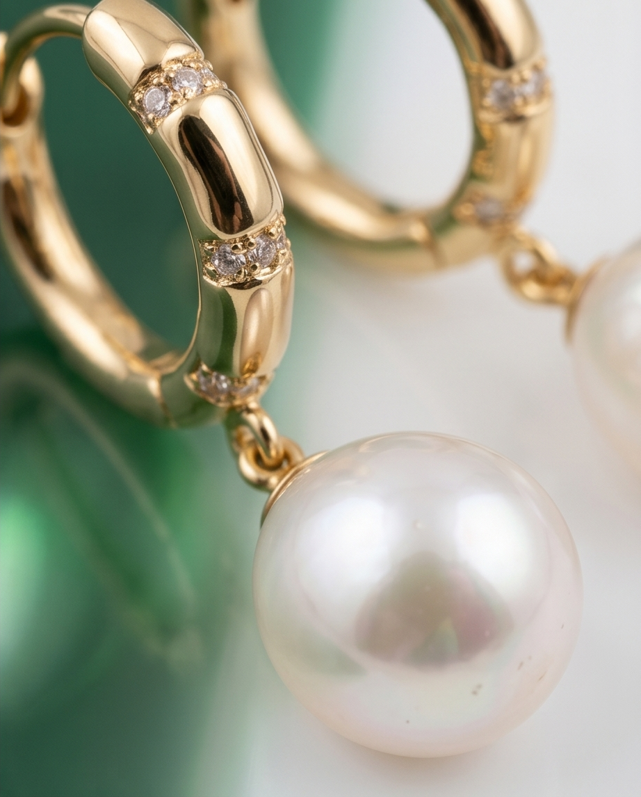 Boucles d’oreilles dormeuses avec perles de culture