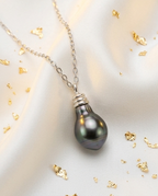 Larme du Lagon - chaine argent et perles de tahiti