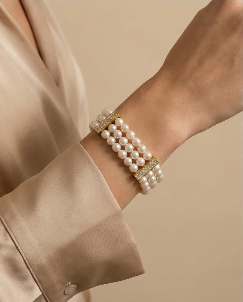 Trilogie Élégante - bracelet en perles de culture