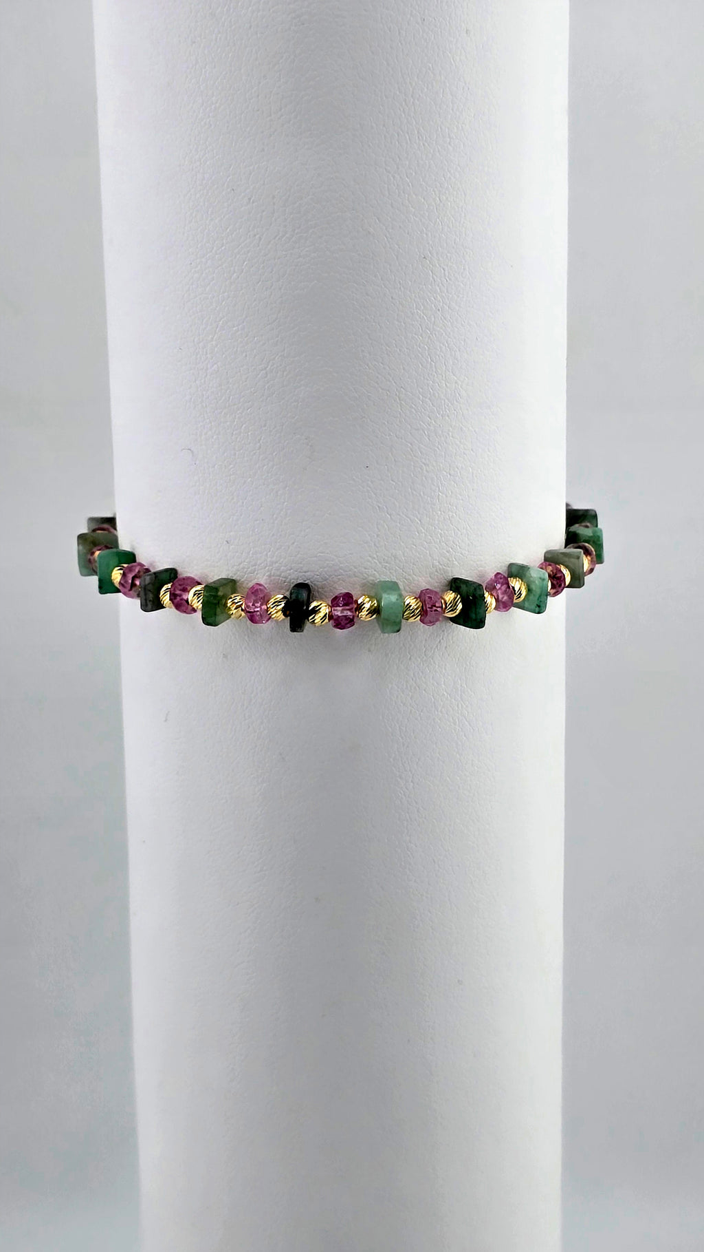 Bracelet en Topaze rose et Emeraude Myammar