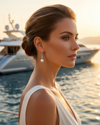 Rhinestone and cultured pearl earrings
