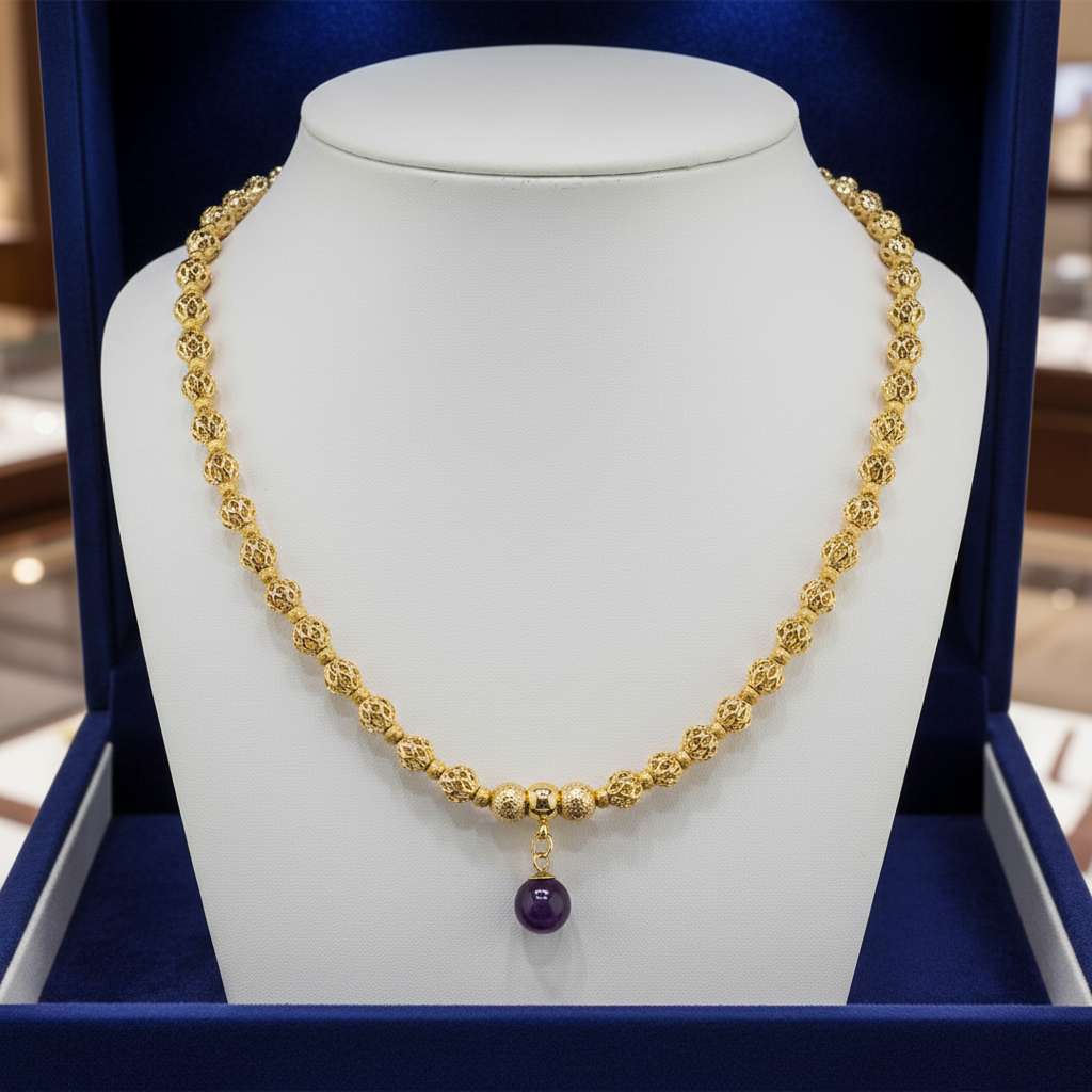 Collier avec pendentif en Améthyste