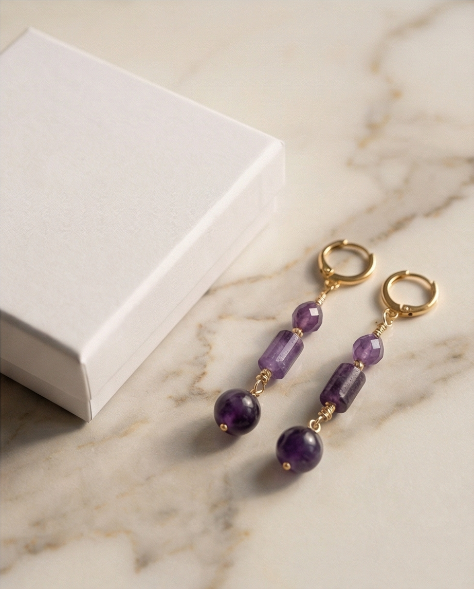 Boucles d’oreilles en Améthyste