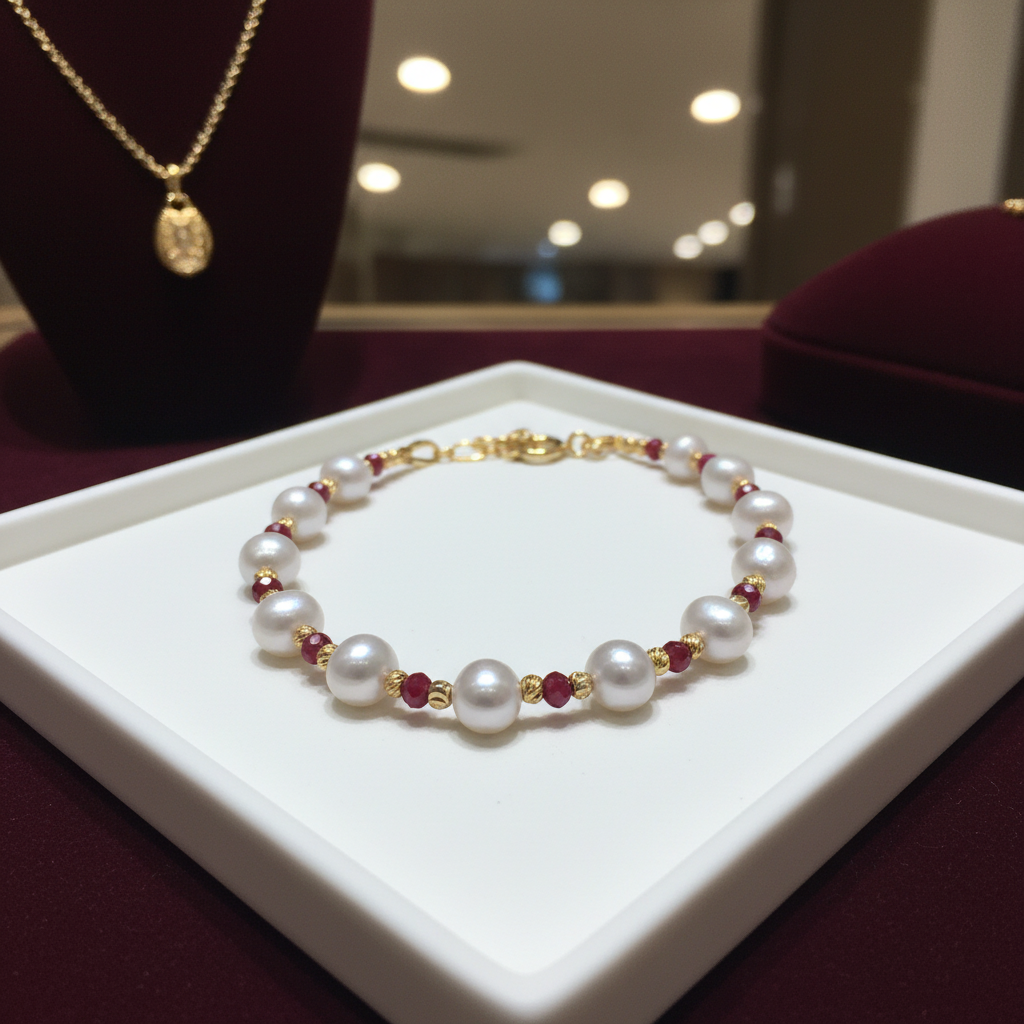 Bracelet perles de culture et vermeil