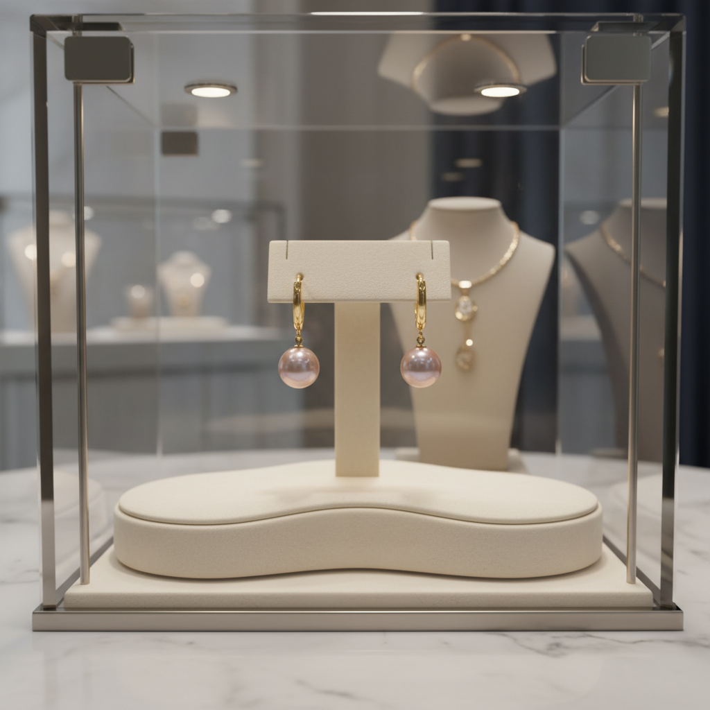 Boucles d’oreilles avec perles de culture rose